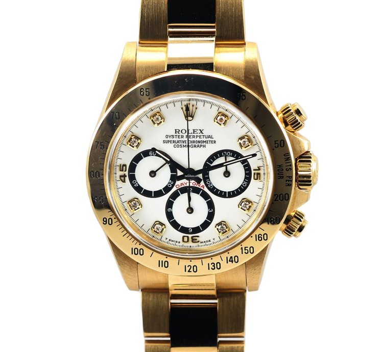 Rolex Daytona Porcelain Dial With Diamonds Ref 16528