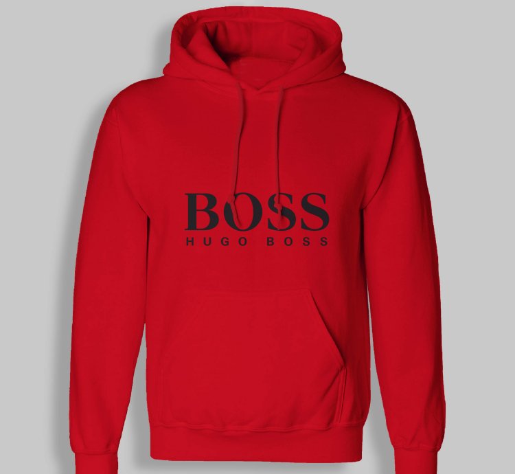 Hugo Boss Logo Unisex Red Hoodie - Size Usa