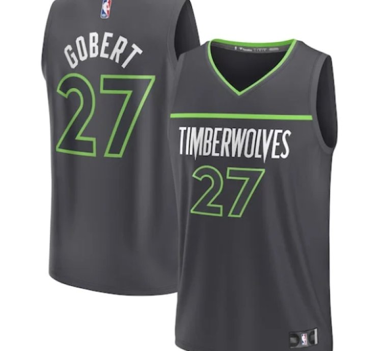 Rudy Gobert Minnesota Timberwolves Fast Break Player Jersey - Statement Edition - Black