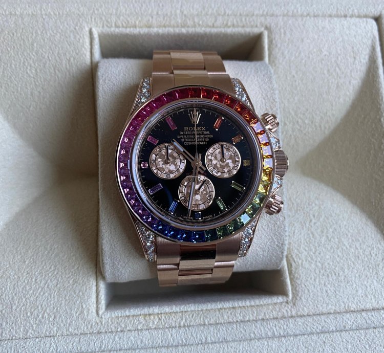 Rolex Daytona Rainbow 116595rbow Rose Gold Sapphire Gem Bezel Diamond Lugs - Rare - Unworn 2021