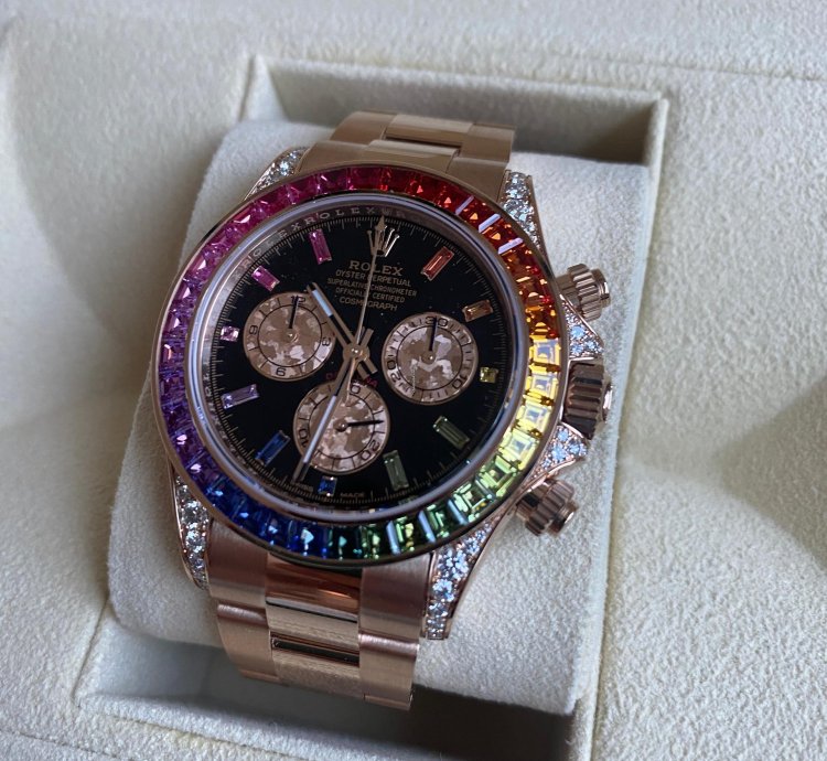 Rolex Daytona Rainbow 116595rbow Rose Gold Sapphire Gem Bezel Diamond Lugs - Rare - Unworn 2021