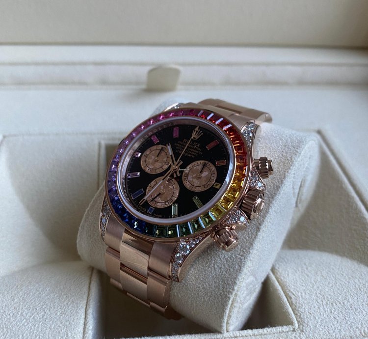 Rolex Daytona Rainbow 116595rbow Rose Gold Sapphire Gem Bezel Diamond Lugs - Rare - Unworn 2021