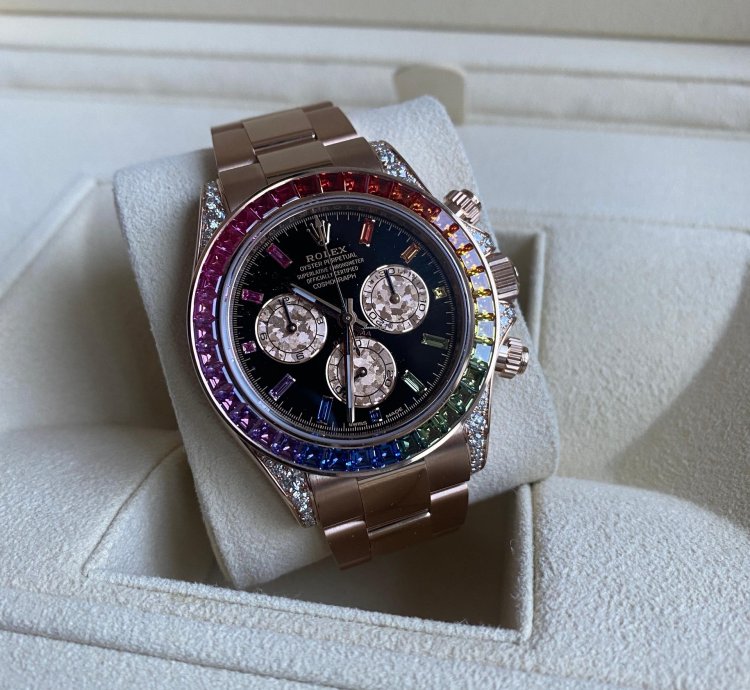 Rolex Daytona Rainbow 116595rbow Rose Gold Sapphire Gem Bezel Diamond Lugs - Rare - Unworn 2021