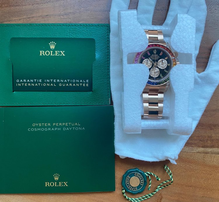 Rolex Daytona Rainbow 116595rbow Rose Gold Sapphire Gem Bezel Diamond Lugs - Rare - Unworn 2021