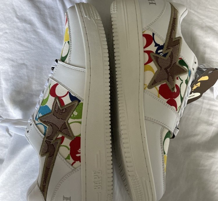 Bape Coach Bapesta White Multi