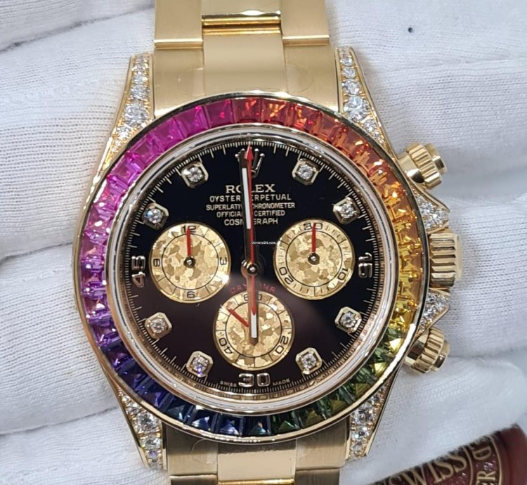 Rolex Daytona Rainbow 116598 Super Rare 100 Nos Full Set Full Stickers