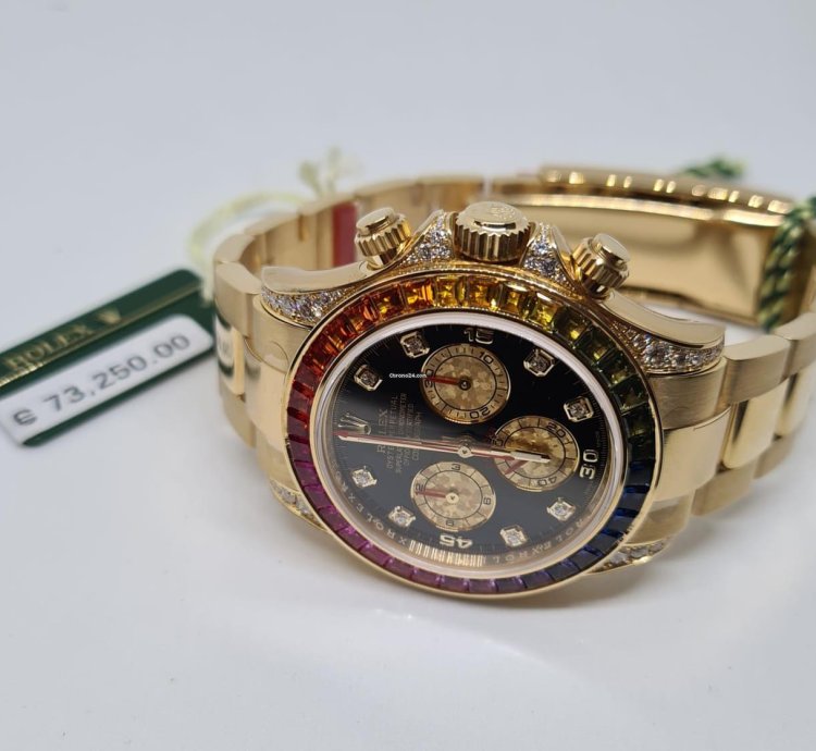 Rolex Daytona Rainbow 116598 Super Rare 100 Nos Full Set Full Stickers