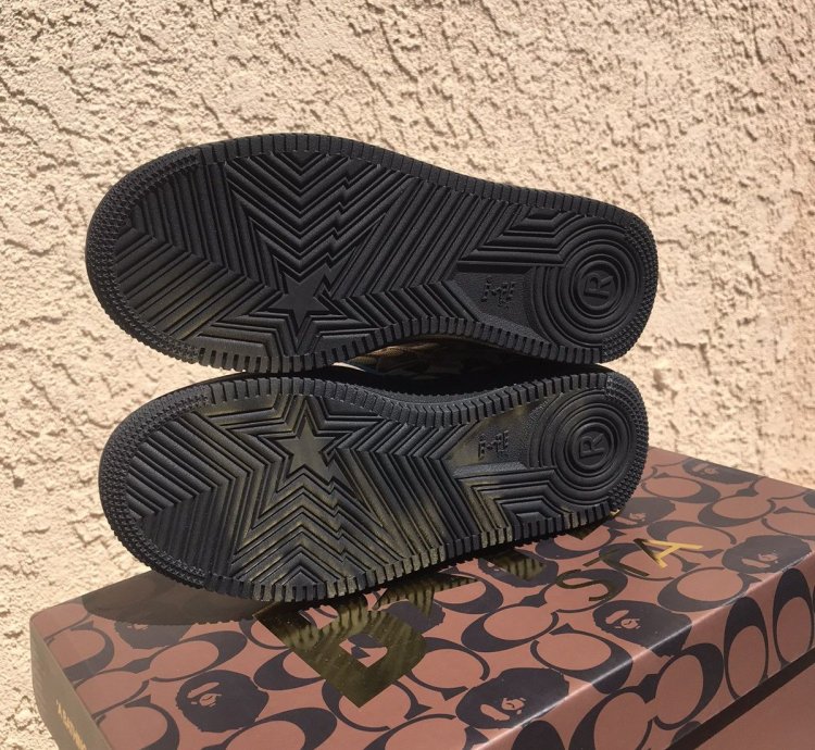 Bape Coach Rainbow Bapesta Size 5