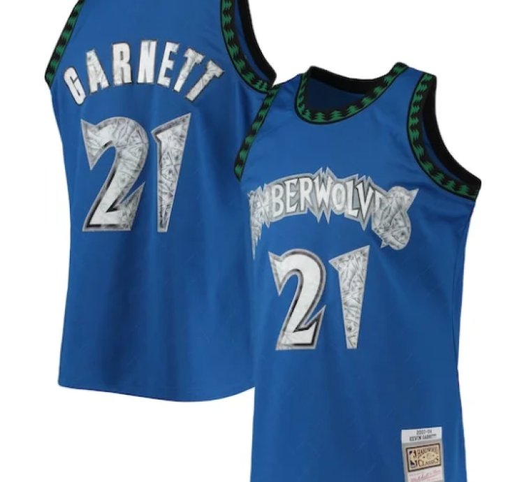 Kevin Garnett Minnesota Timberwolves 200304 Hardwood Classics Nba 75th Anniversary Diamond Swingman Jersey - Blue