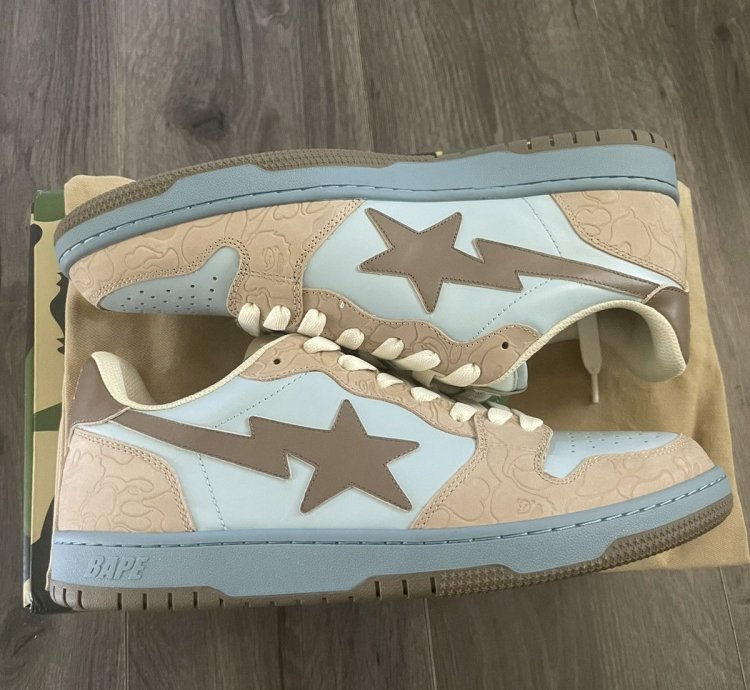 Bape Court Sta Size 10 Sax Light Blue Brand New
