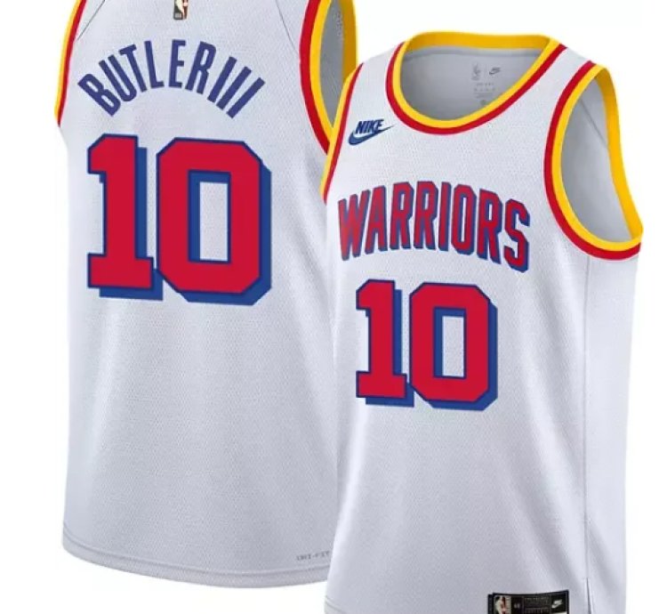 Nike Adult Golden State Warriors Jimmy Butler 10 Hardwood Classic White Jersey