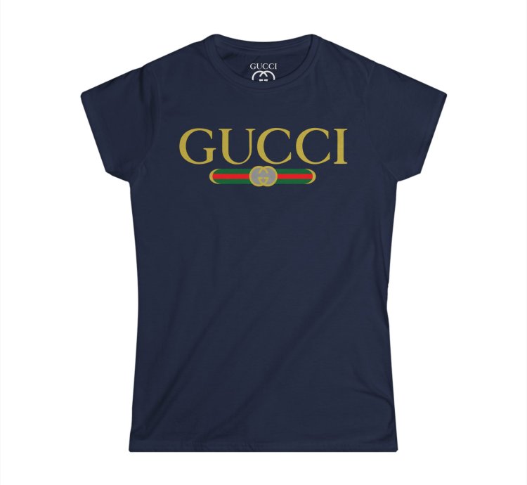 Gucci Gg Logo Women Navy T-shirt - Size Usa