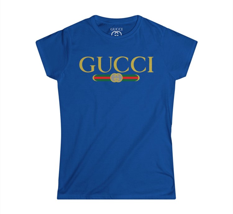 Gucci Gg Logo Women Blue T-shirt - Size Usa