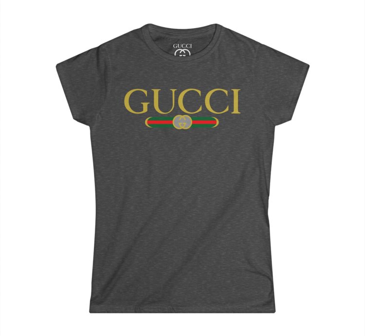 Gucci Gg Logo Women Charcoal T-shirt - Size Usa
