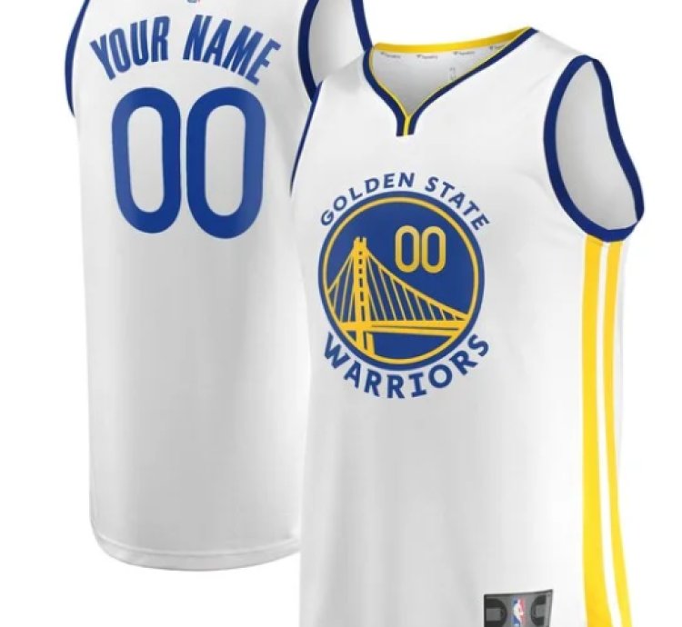Golden State Warriors Fast Break Custom Jersey White Association Edition