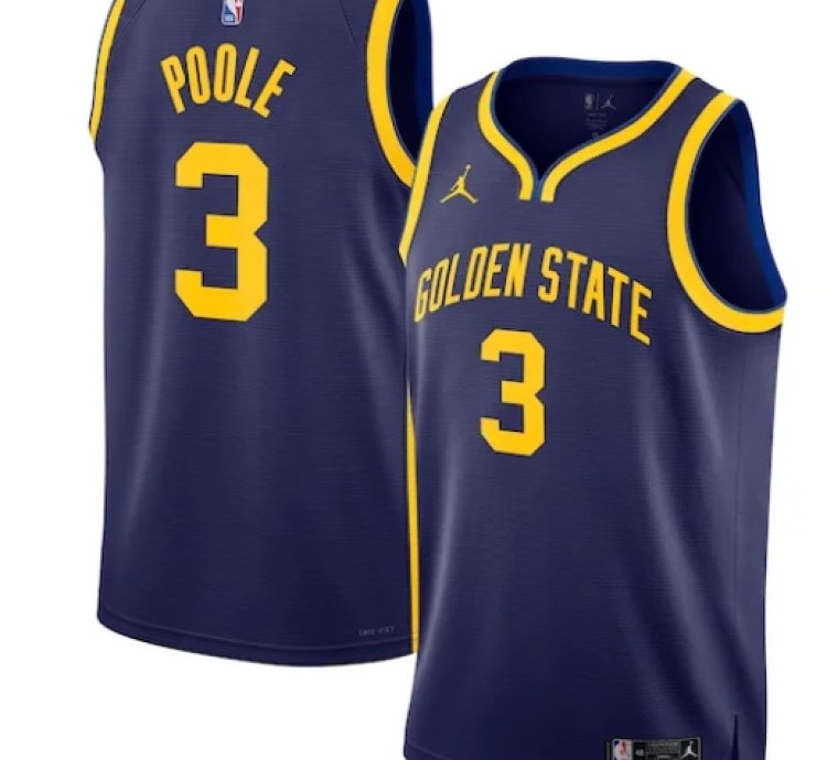 Jordan Poole Golden State Warriors Jordan Brand Unisex Swingman Jersey - Statement Edition - Navy