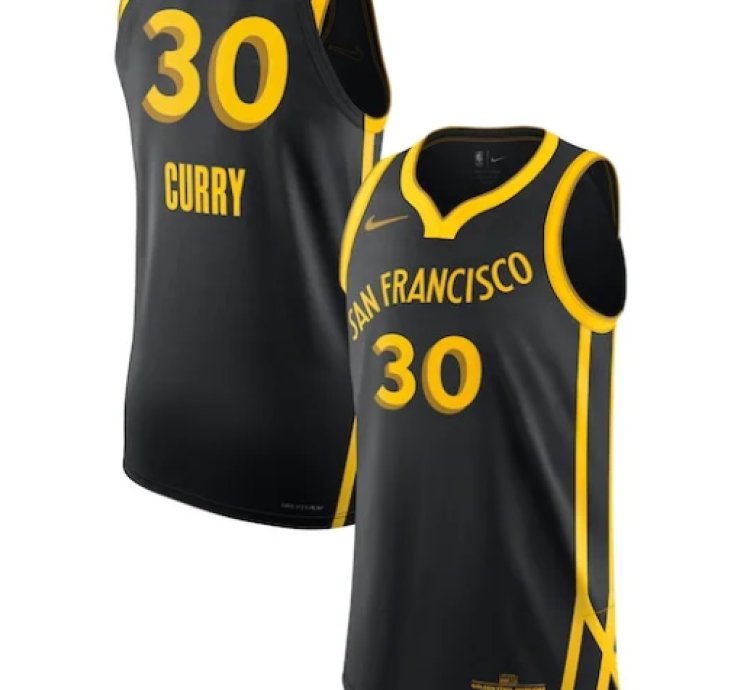 Nike Stephen Curry Golden State Warriors Authentic Jersey - City Edition - Black