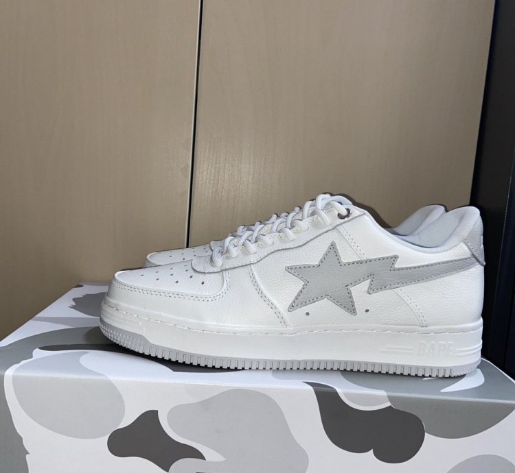 Bape Jjjjound Bapesta White Grey