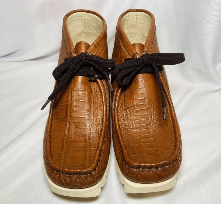 Bape Manhunt Brown Croc Skin 8 Clarks Bapesta Sta