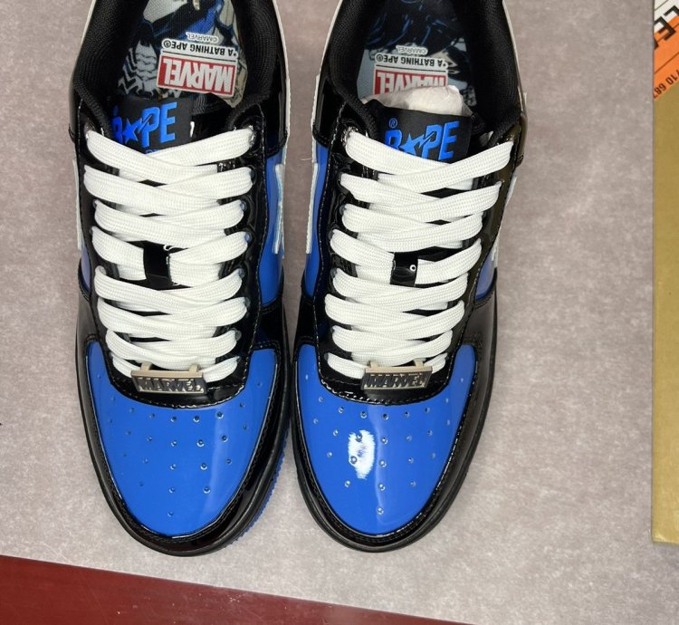Bape Marvel Comics Venom Blue Black Bapesta
