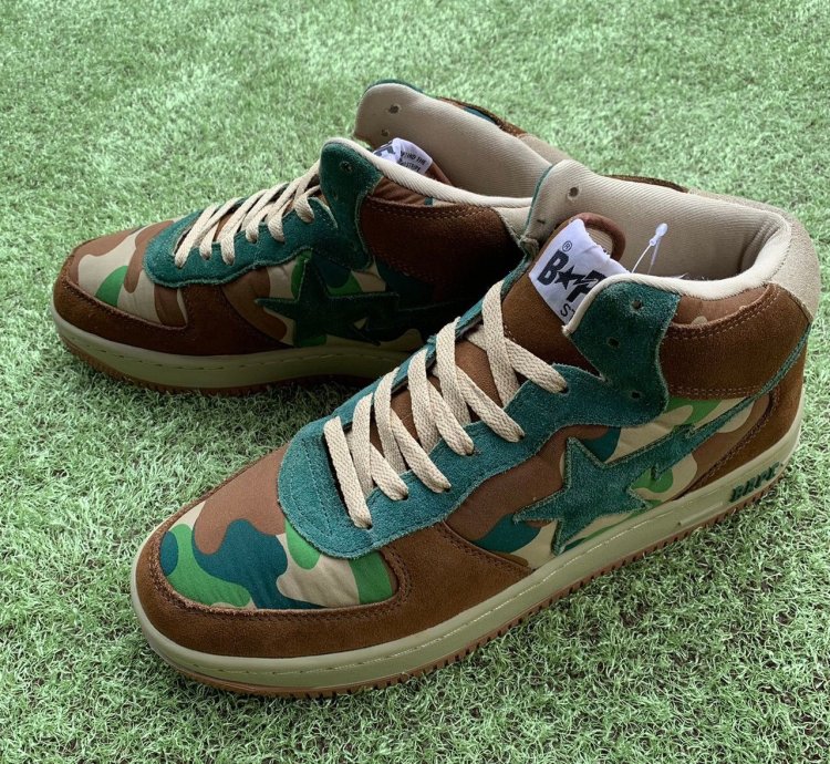 Bape Mid Sta Brown Green Camo Suede