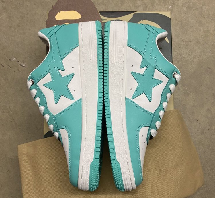 Bape Premium Leather Bapesta Green