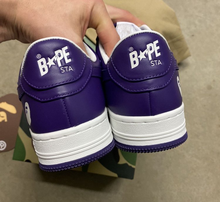 Bape Premium Leather Bapesta Purple