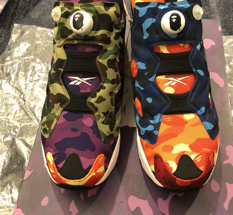 Bape Reebok Instapump Fury Multi Camo Running Sneaker