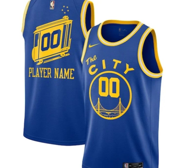 Golden State Warriors Nike 202021 Hardwood Classics Swingman Custom Jersey - Blue