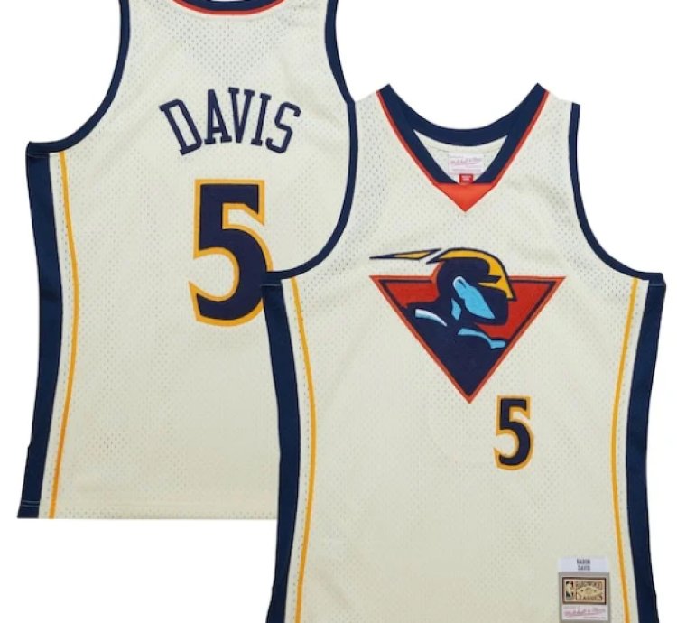 Baron Davis Golden State Warriors Chainstitch Swingman Jersey - Cream