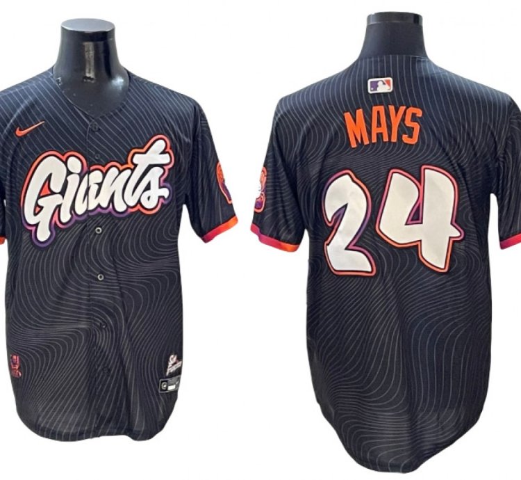 San Francisco Giants 24 Willie Mays Black 2025 City Connect Jersey