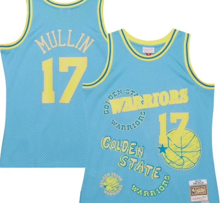 Chris Mullin Golden State Warriors 199394 Swingman Sidewalk Sketch Jersey - Light Blue