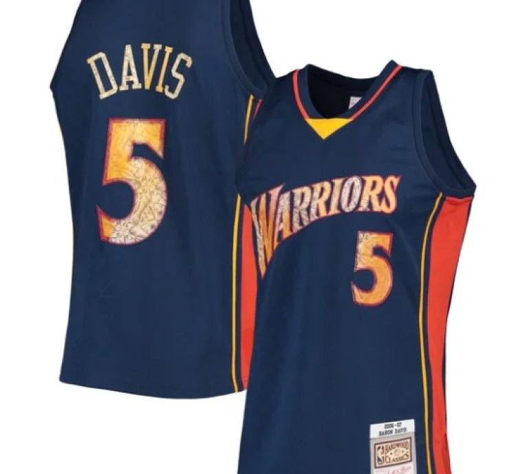 Baron Davis Golden State Warriors 200607 Hardwood Classics Nba 75th Anniversary Diamond Swingman Jersey - Royal