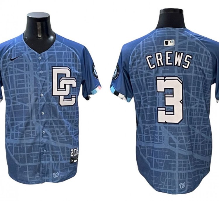 Washington Nationals 3 Dylan Crews Blue 2025 City Connect Limited Jersey