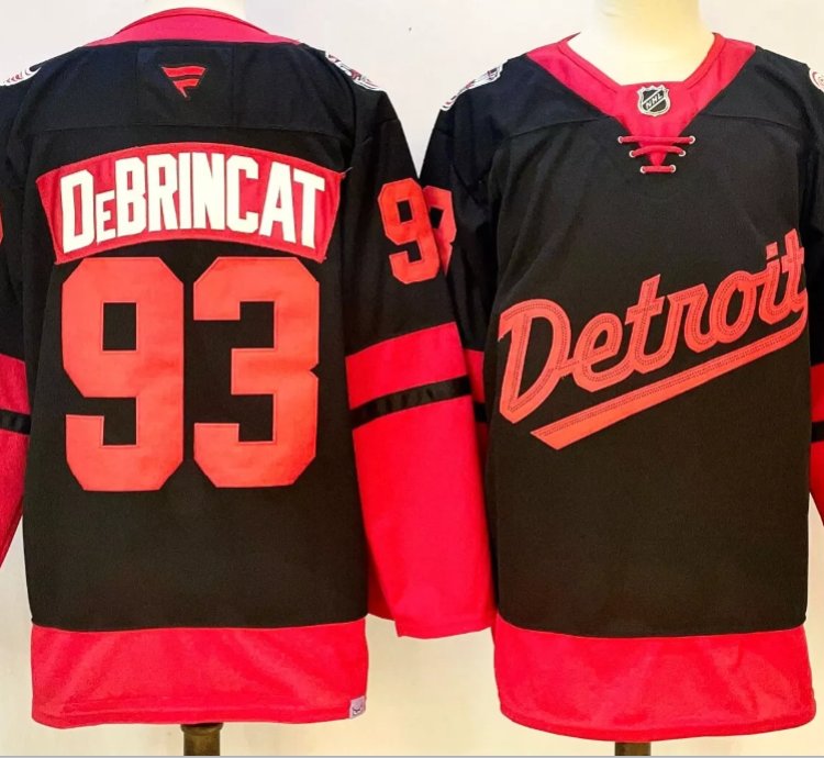 Alex Debrincat Jersey 93 Detroit Red Wings 2025 Stadium Series Stitched Black