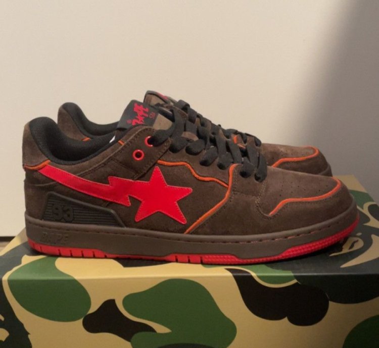 Bape Sk8 Sta Brown And Red