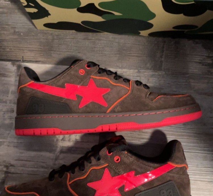 Bape Sk8 Sta Brown And Red
