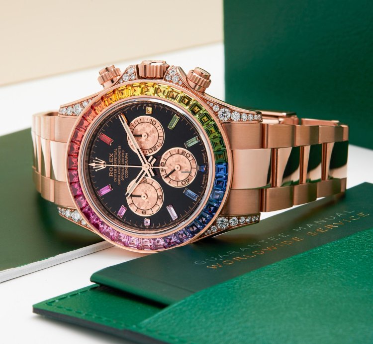 Rolex Daytona Rainbow Rare 18k Rose Gold 116595rbow - Ats-w007976