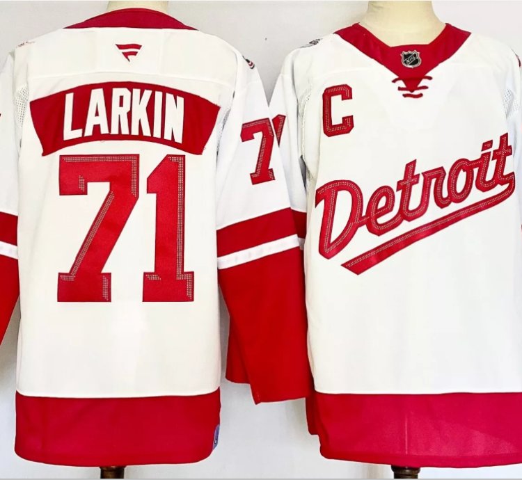 Dylan Larkin Jersey 71 Detroit Red Wings 2025 Stadium Series Stitched White