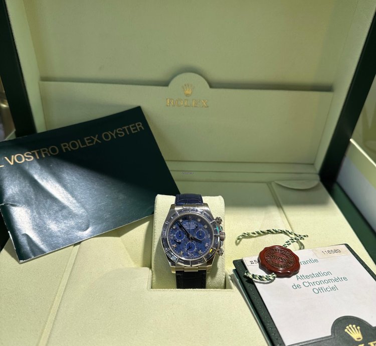 Rolex Daytona Sodalite Baguette Zaffiri 116589saci White Gold 18kt Investment