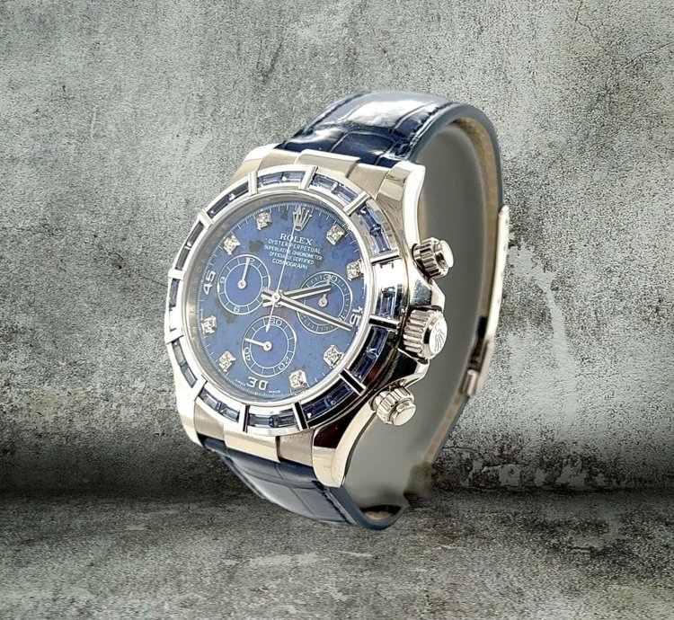 Rolex Daytona Sodalite Baguette Zaffiri 116589saci White Gold 18kt Investment