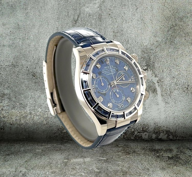 Rolex Daytona Sodalite Baguette Zaffiri 116589saci White Gold 18kt Investment