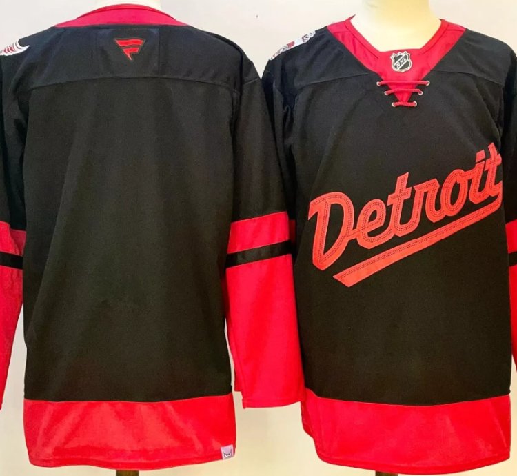 Team Jersey No Name Detroit Red Wings 2025 Stadium Series Stitched Black
