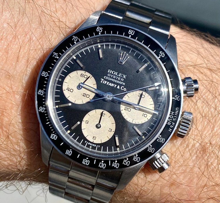 Rolex Daytona Very Rare Rolex Daytona 6263 Black Tiffany Co Dial