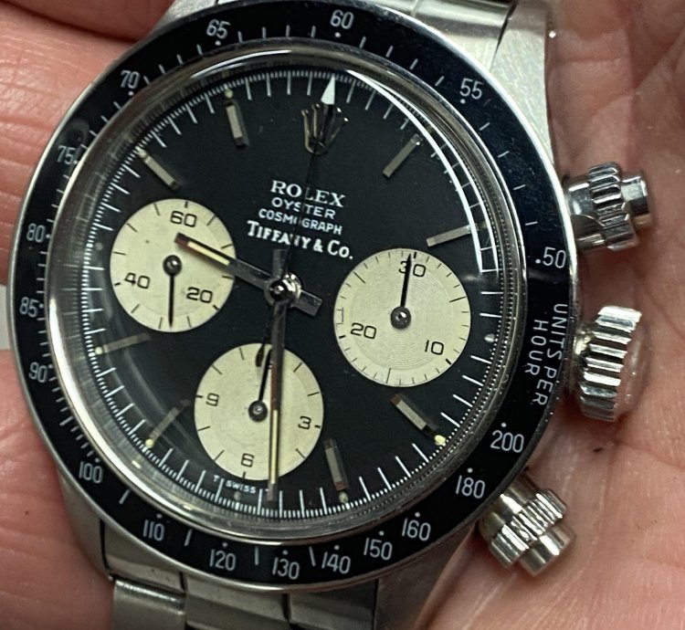 Rolex Daytona Very Rare Rolex Daytona 6263 Black Tiffany Co Dial
