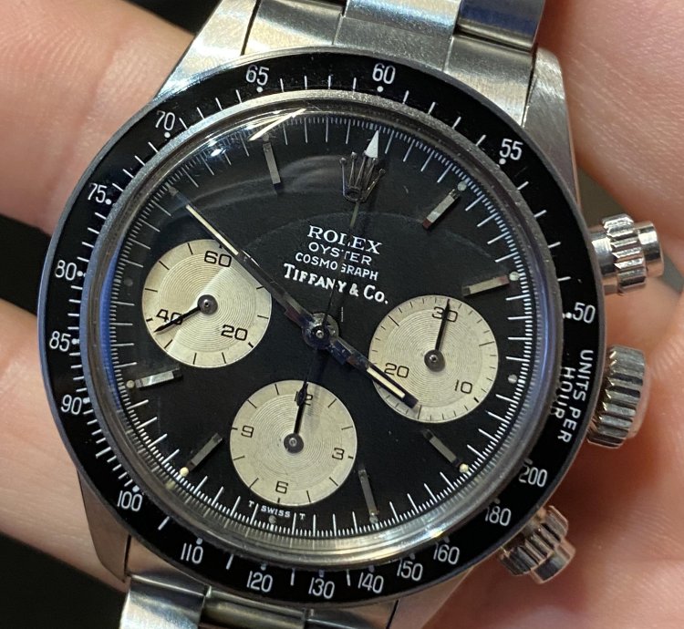 Rolex Daytona Very Rare Rolex Daytona 6263 Black Tiffany Co Dial