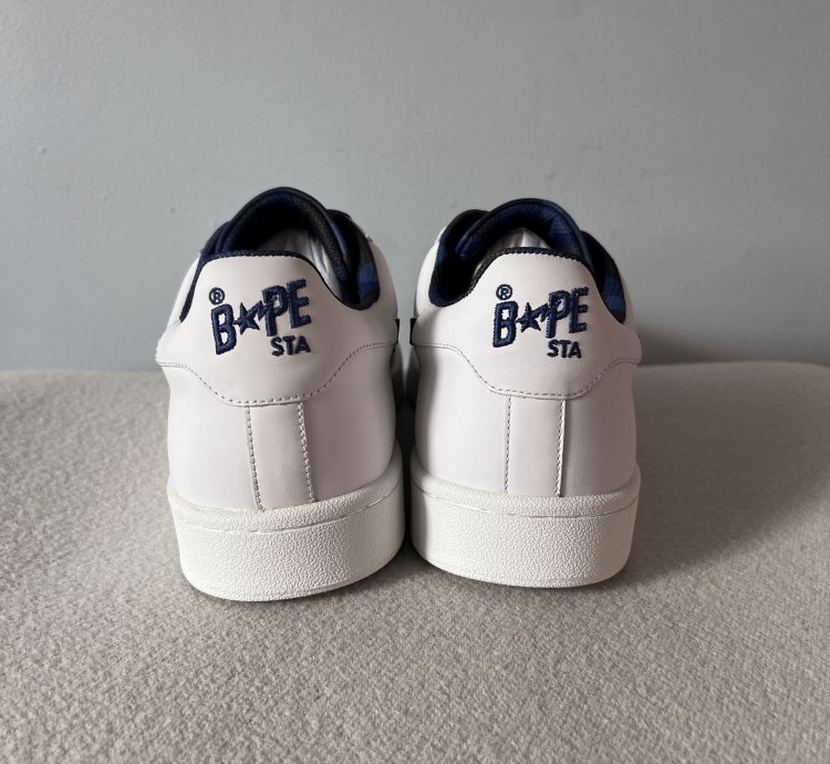 Bape Skull Sta Blue Camo Sneakers In White