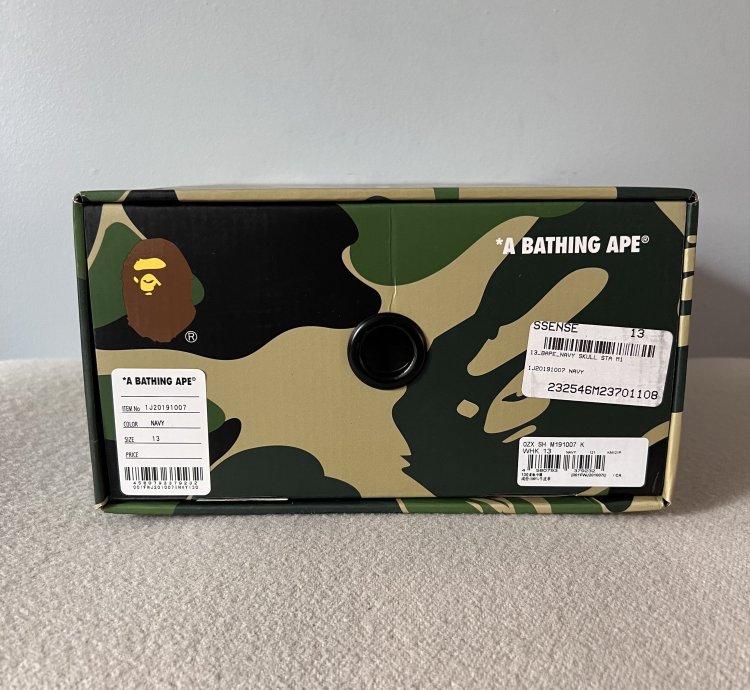 Bape Skull Sta Blue Camo Sneakers In White
