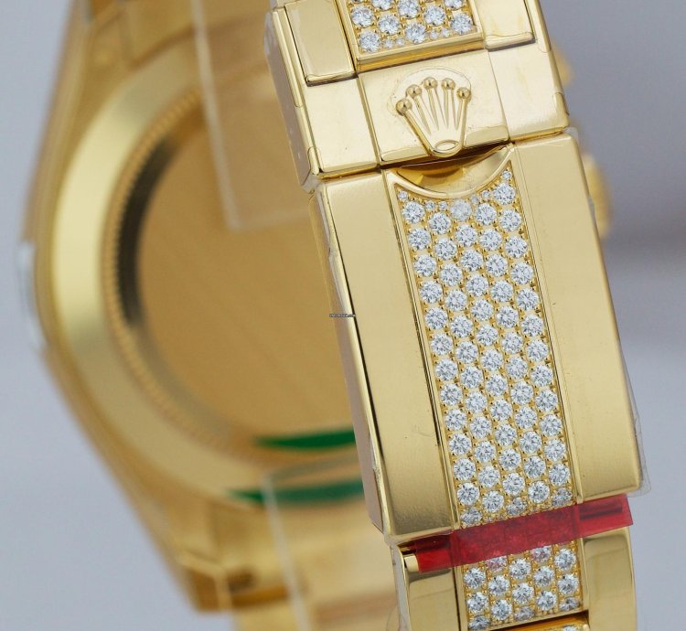 Rolex Daytona Yellow Gold Factory Diamond Eye Of The Tiger Watch 116598 Tbr