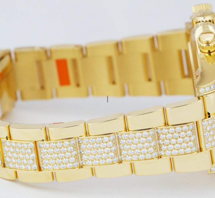 Rolex Daytona Yellow Gold Factory Diamond Eye Of The Tiger Watch 116598 Tbr